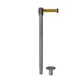 Montour Line Retractable Belt Removable Stanchion, 2ft Sat.Steel Post  7.5ft Forkl MX530R-SS-DANFOYB-75